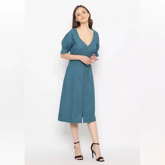 linen dress net a porter A-line Linen Dress With Pockets